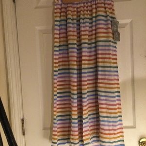 NWT! Ellen Tracy 100% silk rainbow striped maxi skirt sz 8, still has tags!